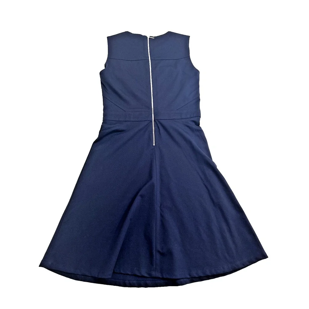 Lila Rose Women's Navy Blue Classic Sheath Dress Business Sleeveless Size 4